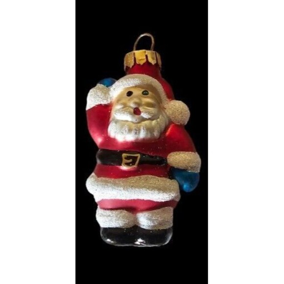 14 Vintage Christmas Ornaments Hand Blown Glass Santa,sock,bear Mini Size. - Picture 5 of 8